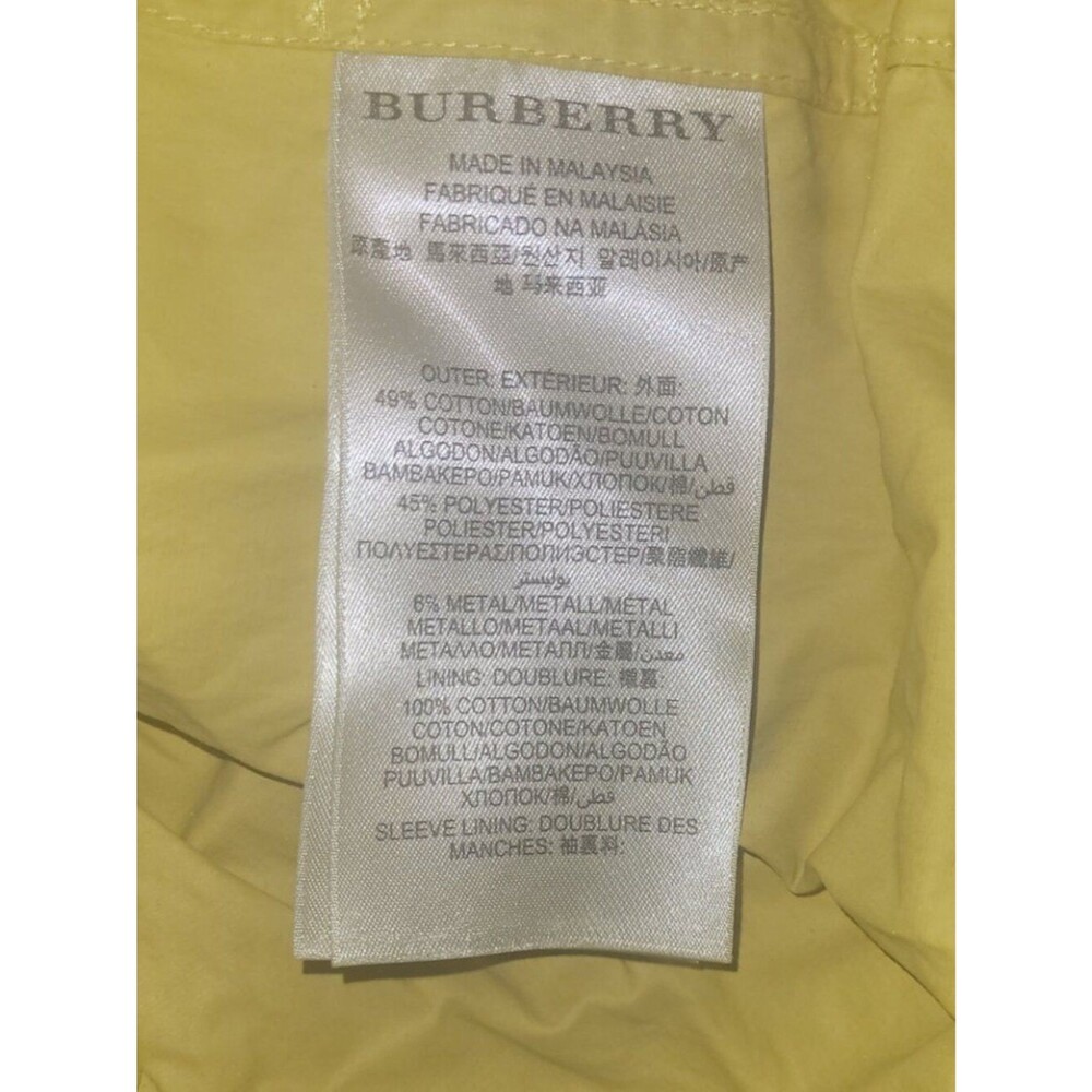 Burberry Womens Yellow Green Trench Coat Jacket. Size 6 - Picture 7 of 10